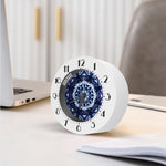 Blue Winter Mandala Print Alarm Clock