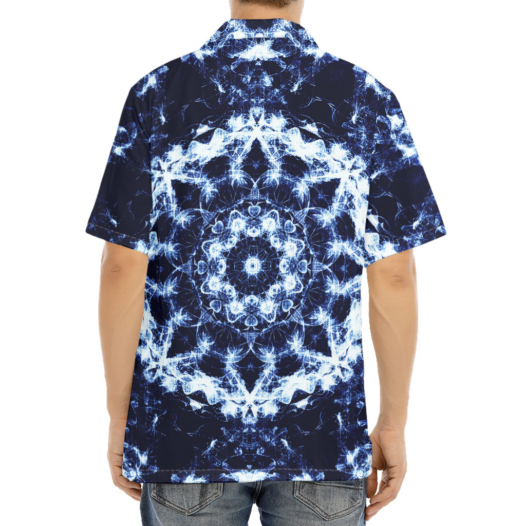 Blue Winter Mandala Print Aloha Shirt