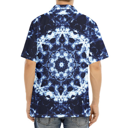 Blue Winter Mandala Print Aloha Shirt