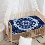 Blue Winter Mandala Print Baby Crib Sheet