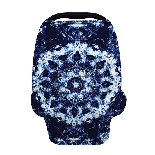 Blue Winter Mandala Print Baby Seat Cover