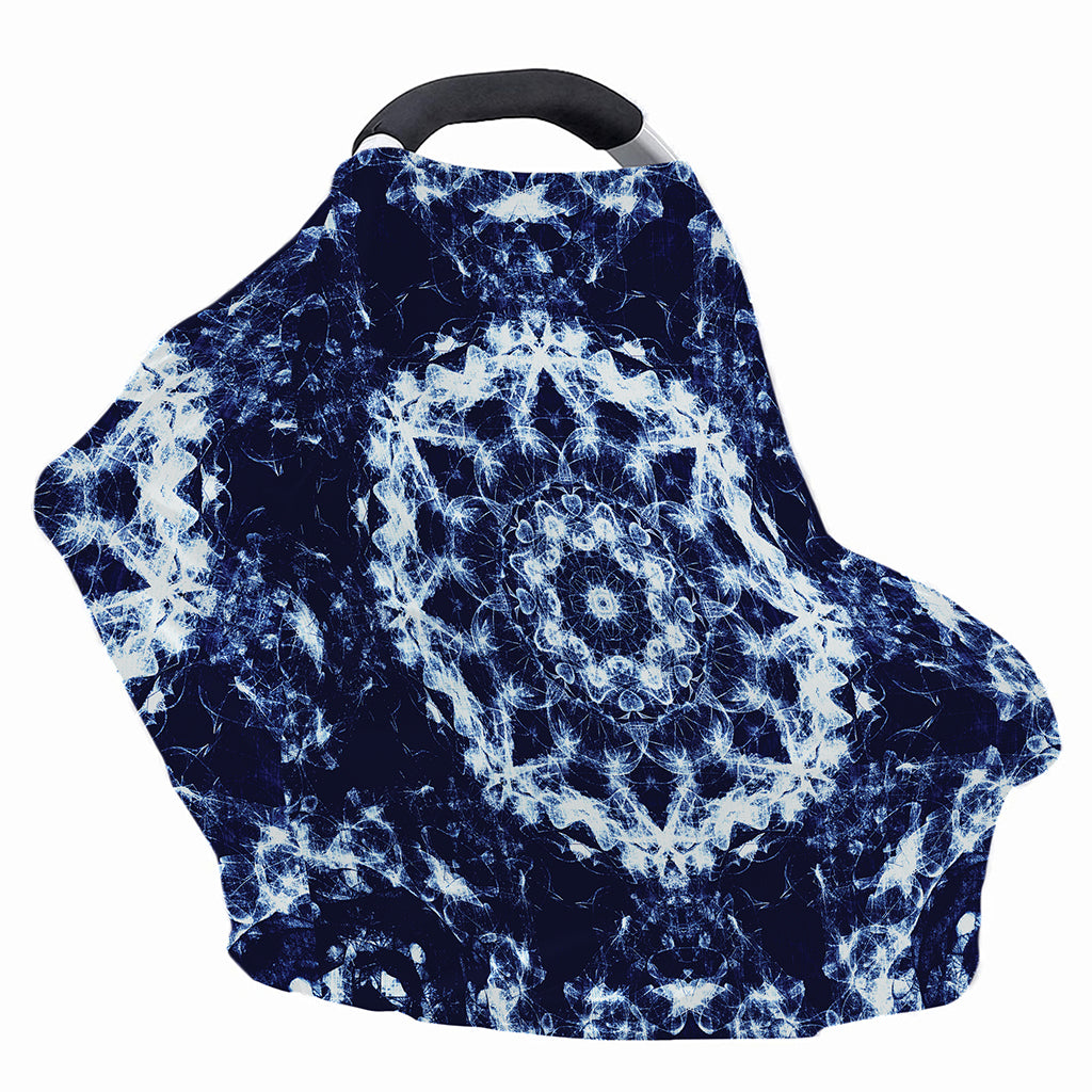 Blue Winter Mandala Print Baby Seat Cover