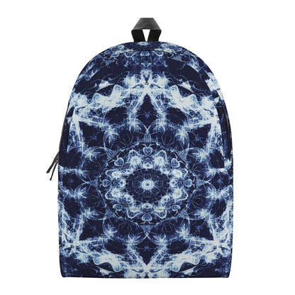 Blue Winter Mandala Print Backpack