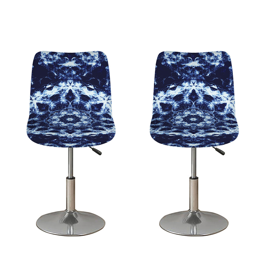 Blue Winter Mandala Print Bar Stool Covers