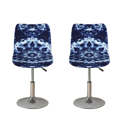 Blue Winter Mandala Print Bar Stool Covers