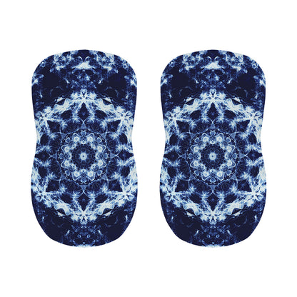Blue Winter Mandala Print Bar Stool Covers