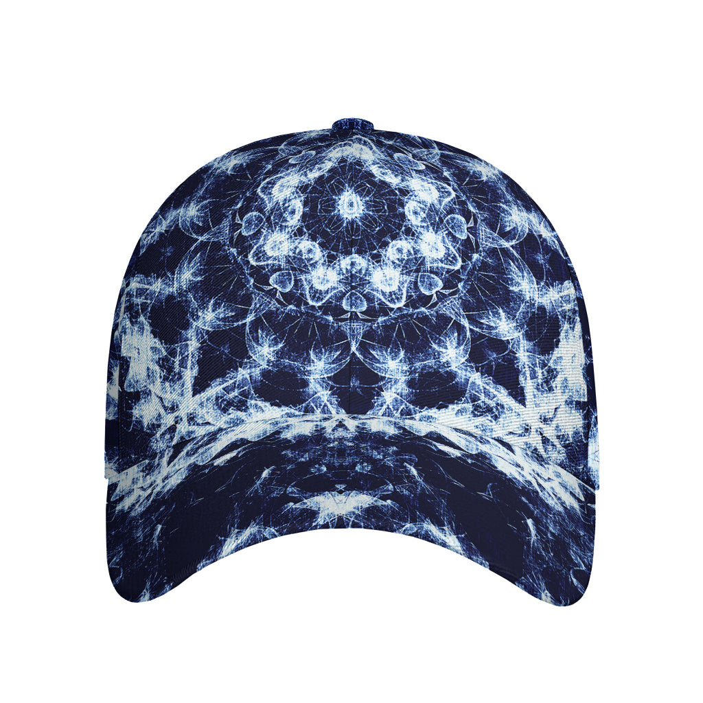 Blue Winter Mandala Print Baseball Cap