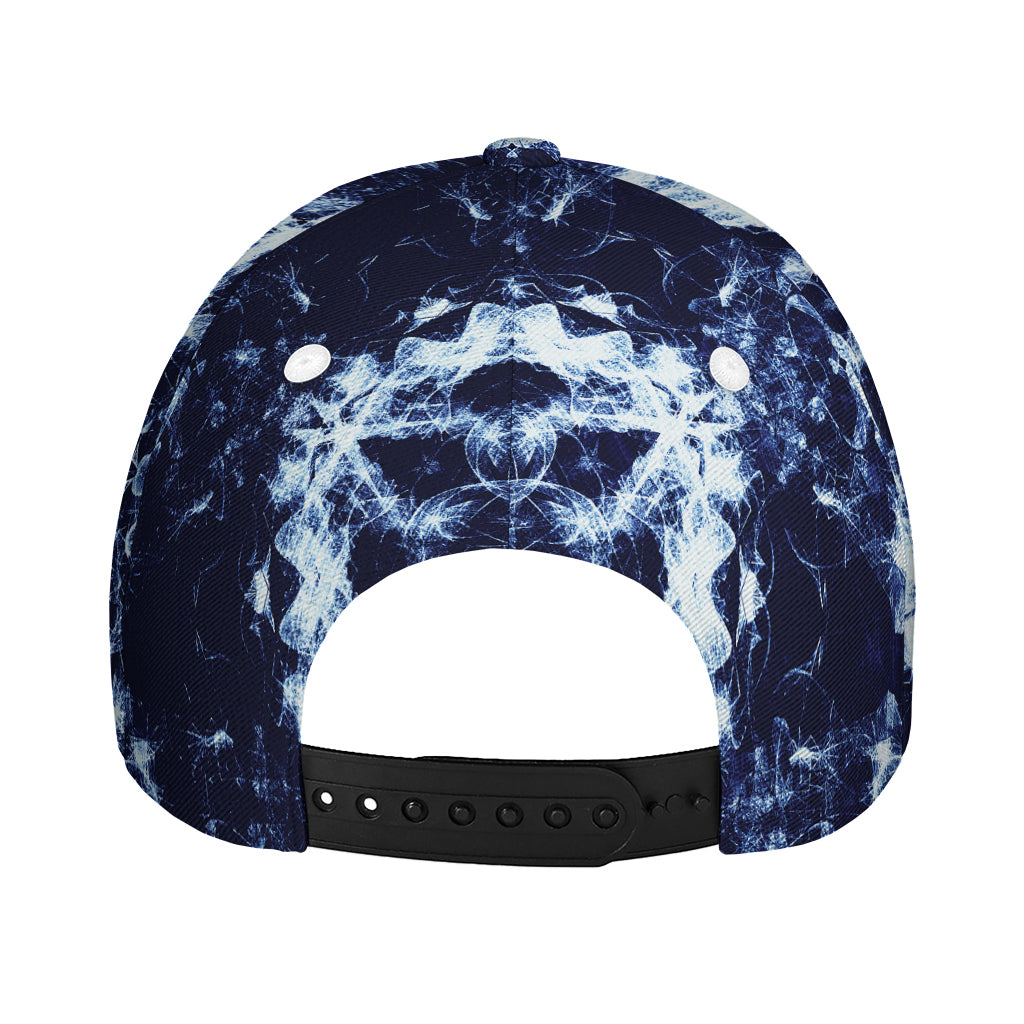 Blue Winter Mandala Print Baseball Cap