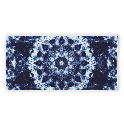 Blue Winter Mandala Print Beach Towel