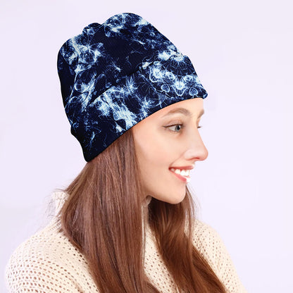 Blue Winter Mandala Print Beanie