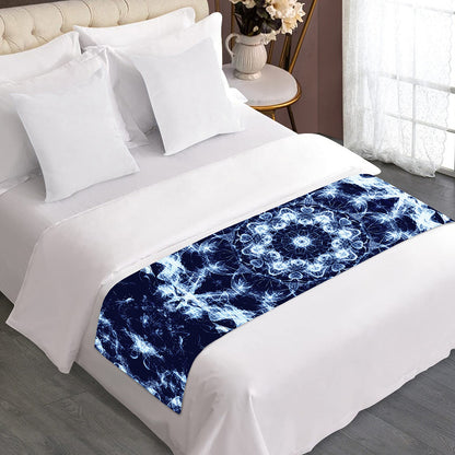 Blue Winter Mandala Print Bed Runner