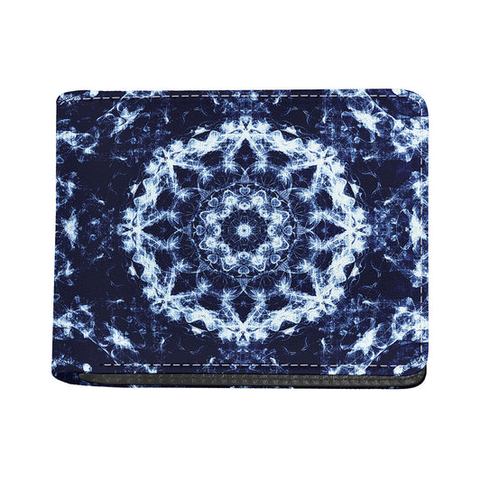Blue Winter Mandala Print Bifold Wallet
