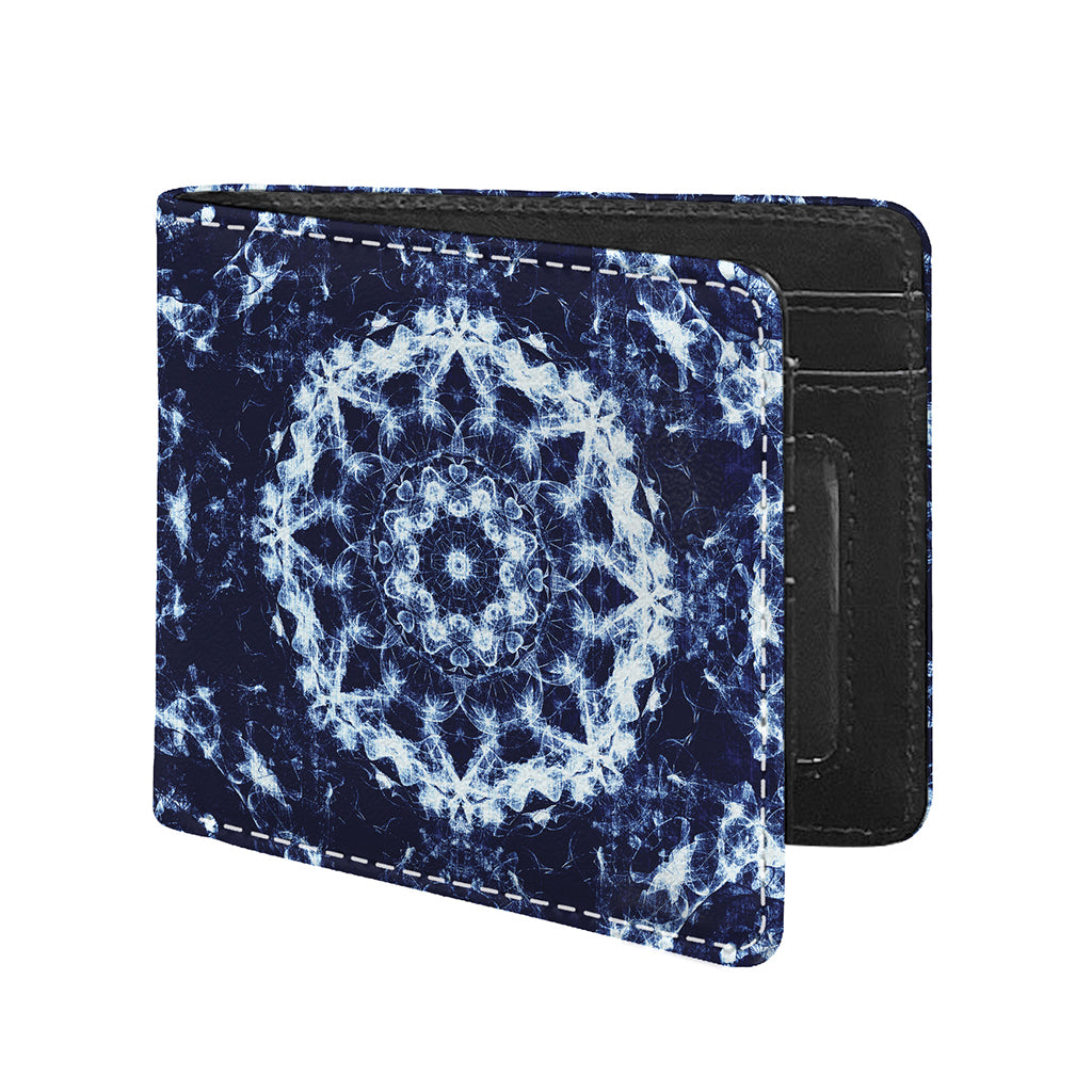 Blue Winter Mandala Print Bifold Wallet