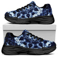 Blue Winter Mandala Print Black Chunky Shoes