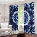 Blue Winter Mandala Print Dimout Grommet Curtains