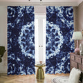 Blue Winter Mandala Print Dimout Pencil Pleat Curtains