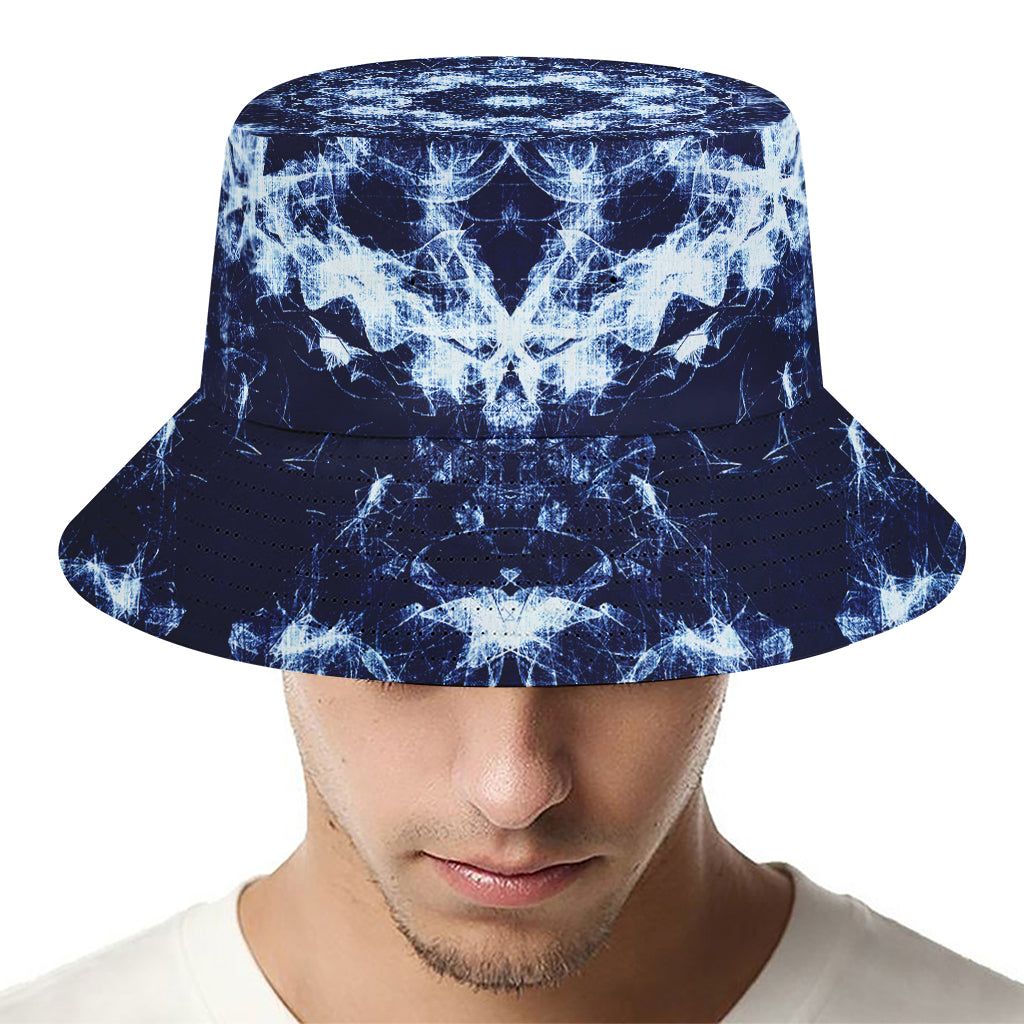Blue Winter Mandala Print Bucket Hat