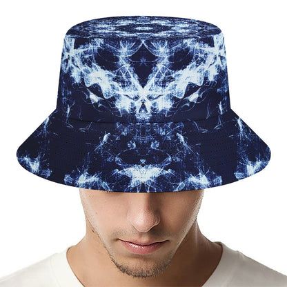 Blue Winter Mandala Print Bucket Hat
