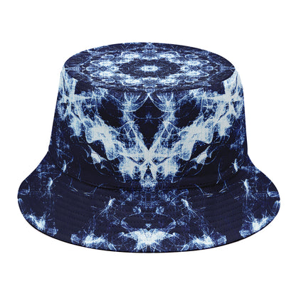 Blue Winter Mandala Print Bucket Hat