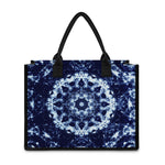 Blue Winter Mandala Print Canvas Tote Bag