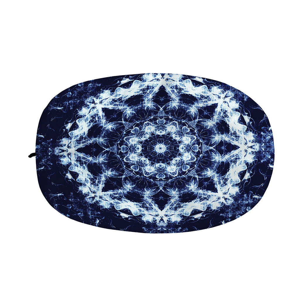Blue Winter Mandala Print Car Side Mirror Covers