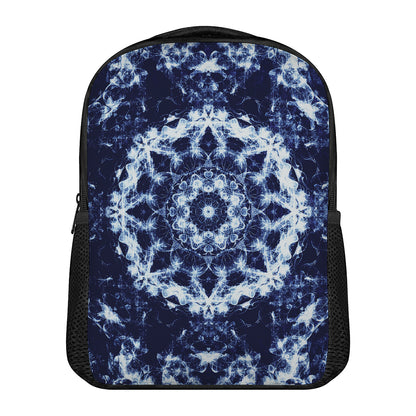 Blue Winter Mandala Print Casual Backpack