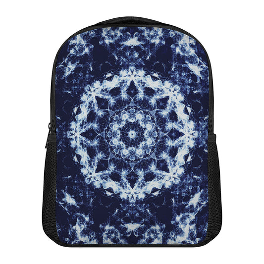 Blue Winter Mandala Print Casual Backpack