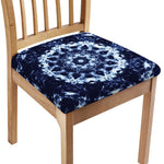 Blue Winter Mandala Print Chair Cushion Cover