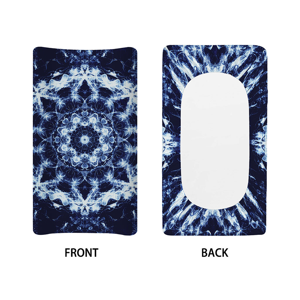 Blue Winter Mandala Print Changing Pad Cover