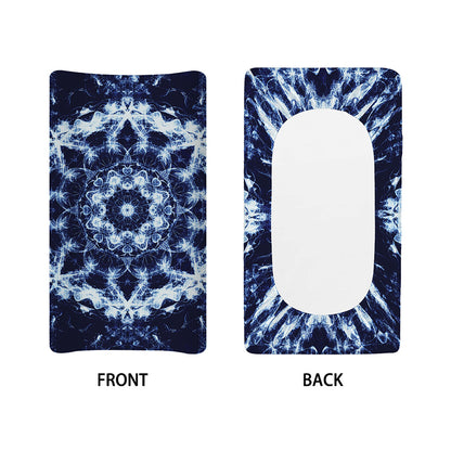Blue Winter Mandala Print Changing Pad Cover
