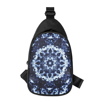 Blue Winter Mandala Print Chest Bag