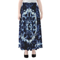 Blue Winter Mandala Print Chiffon Maxi Skirt