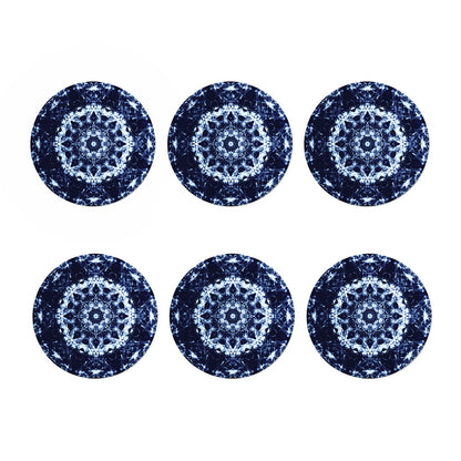 Blue Winter Mandala Print Coaster Set