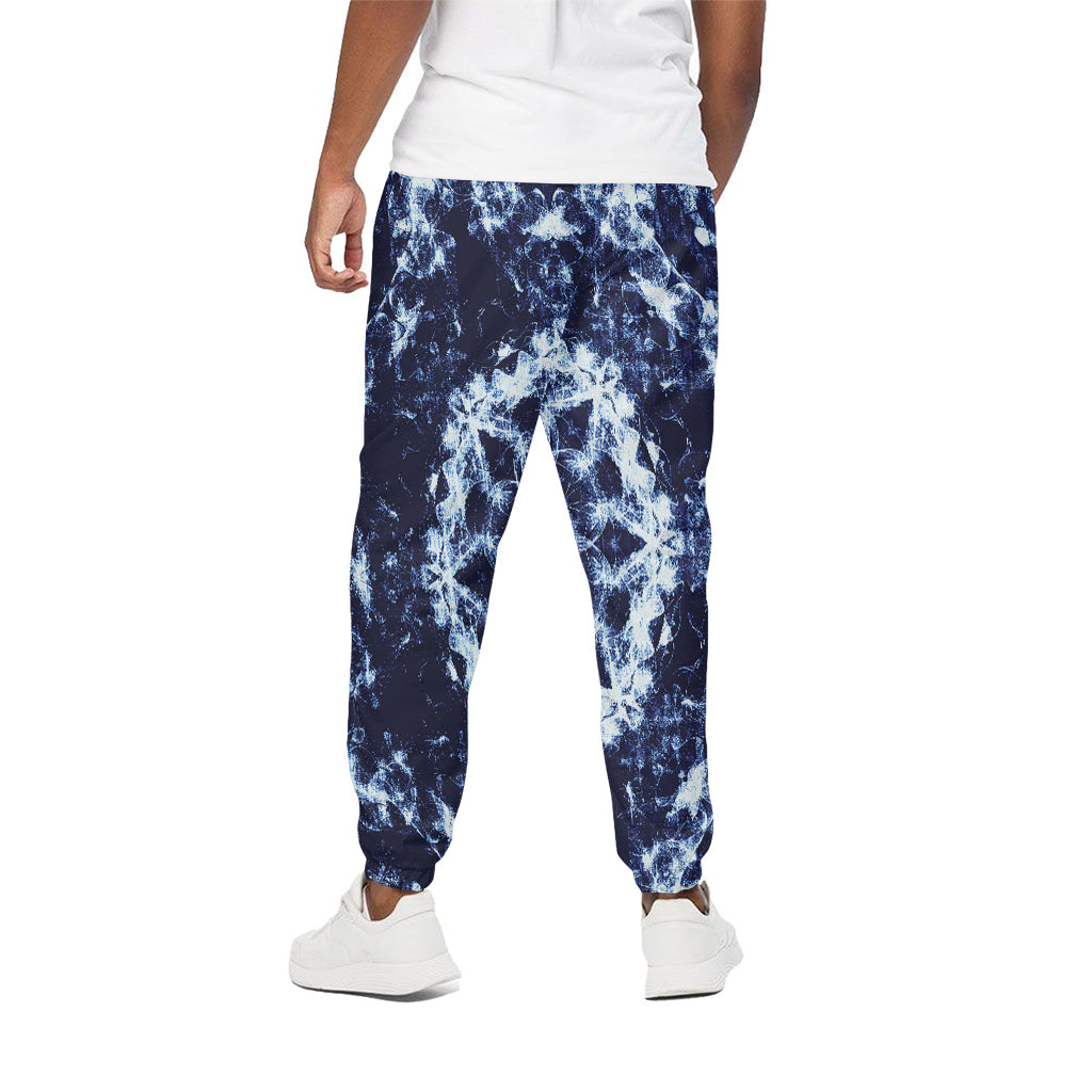 Blue Winter Mandala Print Cotton Pants