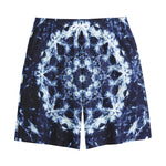 Blue Winter Mandala Print Cotton Shorts