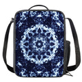 Blue Winter Mandala Print Crossbody Lunch Bag