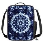 Blue Winter Mandala Print Crossbody Lunch Bag