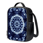 Blue Winter Mandala Print Crossbody Lunch Bag