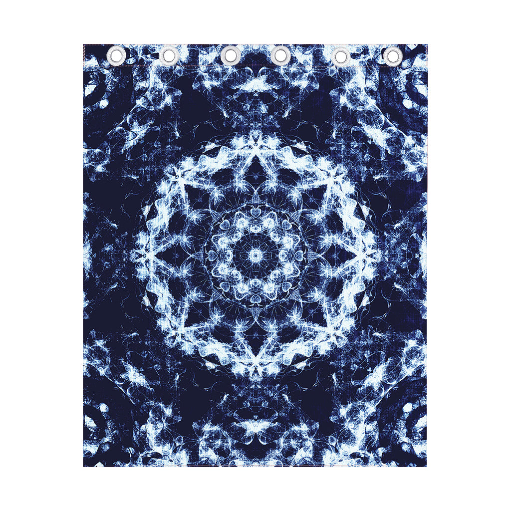 Blue Winter Mandala Print Curtain