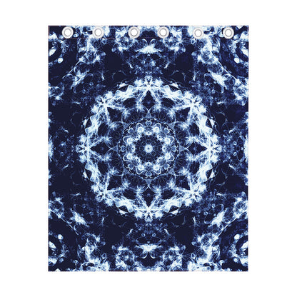 Blue Winter Mandala Print Curtain
