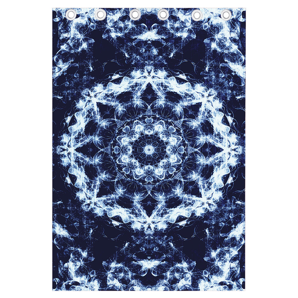 Blue Winter Mandala Print Curtain