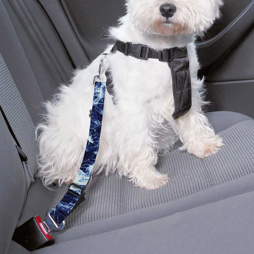 Blue Winter Mandala Print Dog Seat Belt