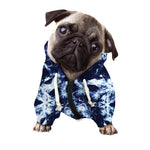 Blue Winter Mandala Print Dog Zip Up Hoodie