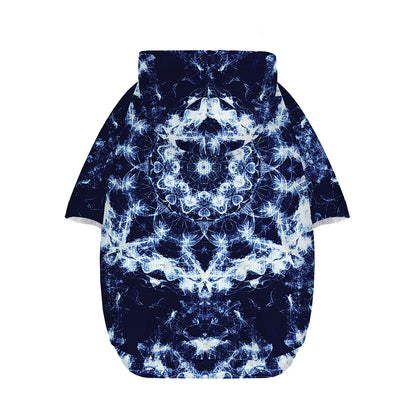 Blue Winter Mandala Print Dog Zip Up Hoodie