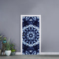 Blue Winter Mandala Print Door Sticker