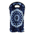 Blue Winter Mandala Print Double Neoprene Wine Tote