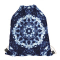 Blue Winter Mandala Print Drawstring Bag