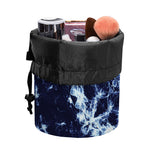 Blue Winter Mandala Print Drawstring Makeup Bag