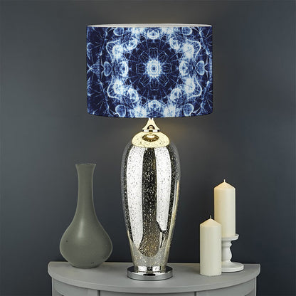 Blue Winter Mandala Print Drum Lamp Shade