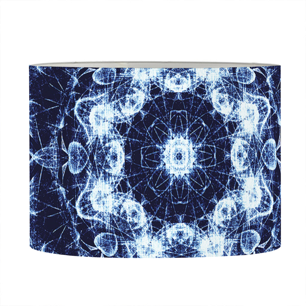 Blue Winter Mandala Print Drum Lamp Shade
